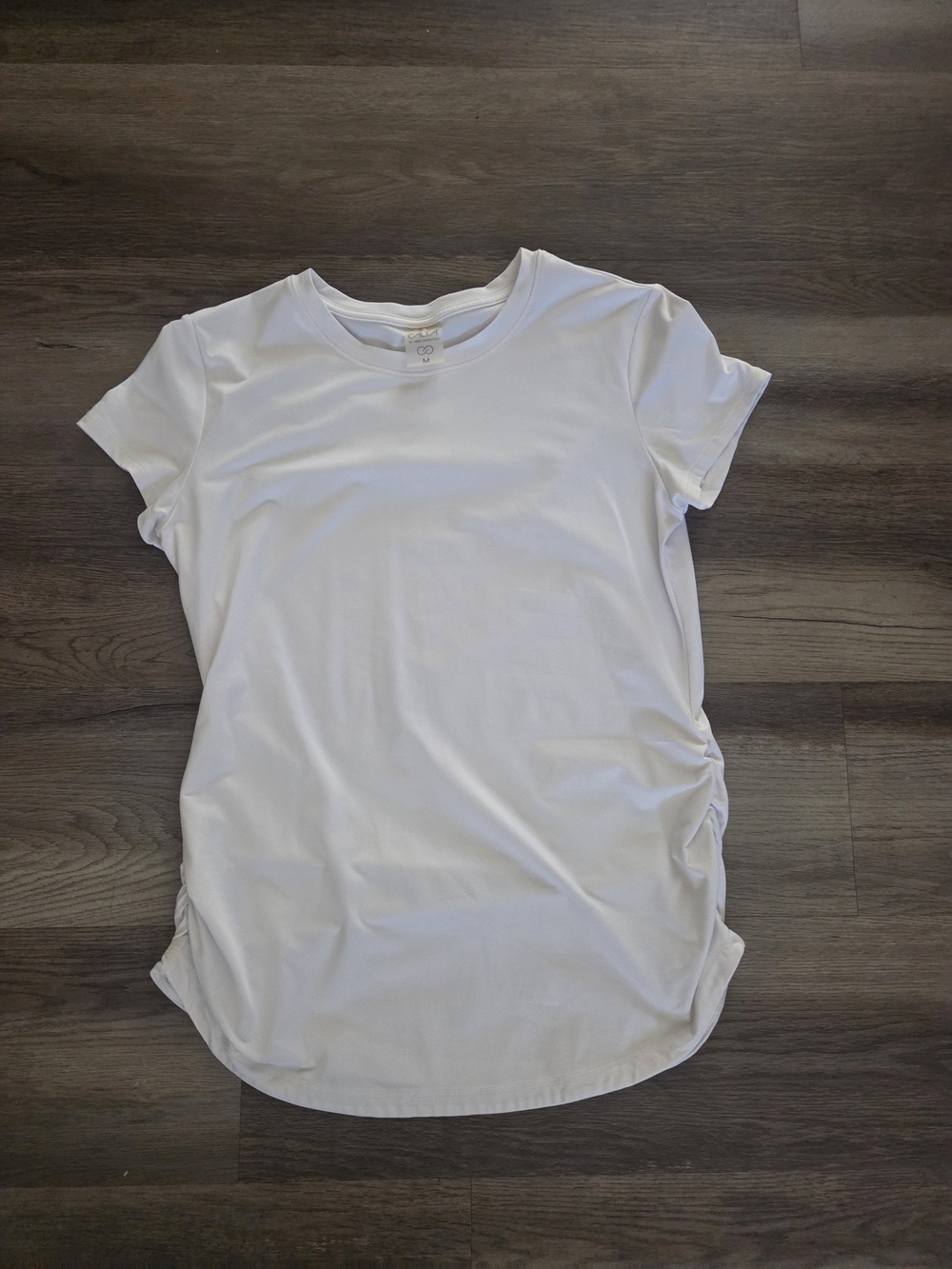 Calia By Carrie Underwood Womens Crew Neck Ruched T Shirt Top Maternity Size M
